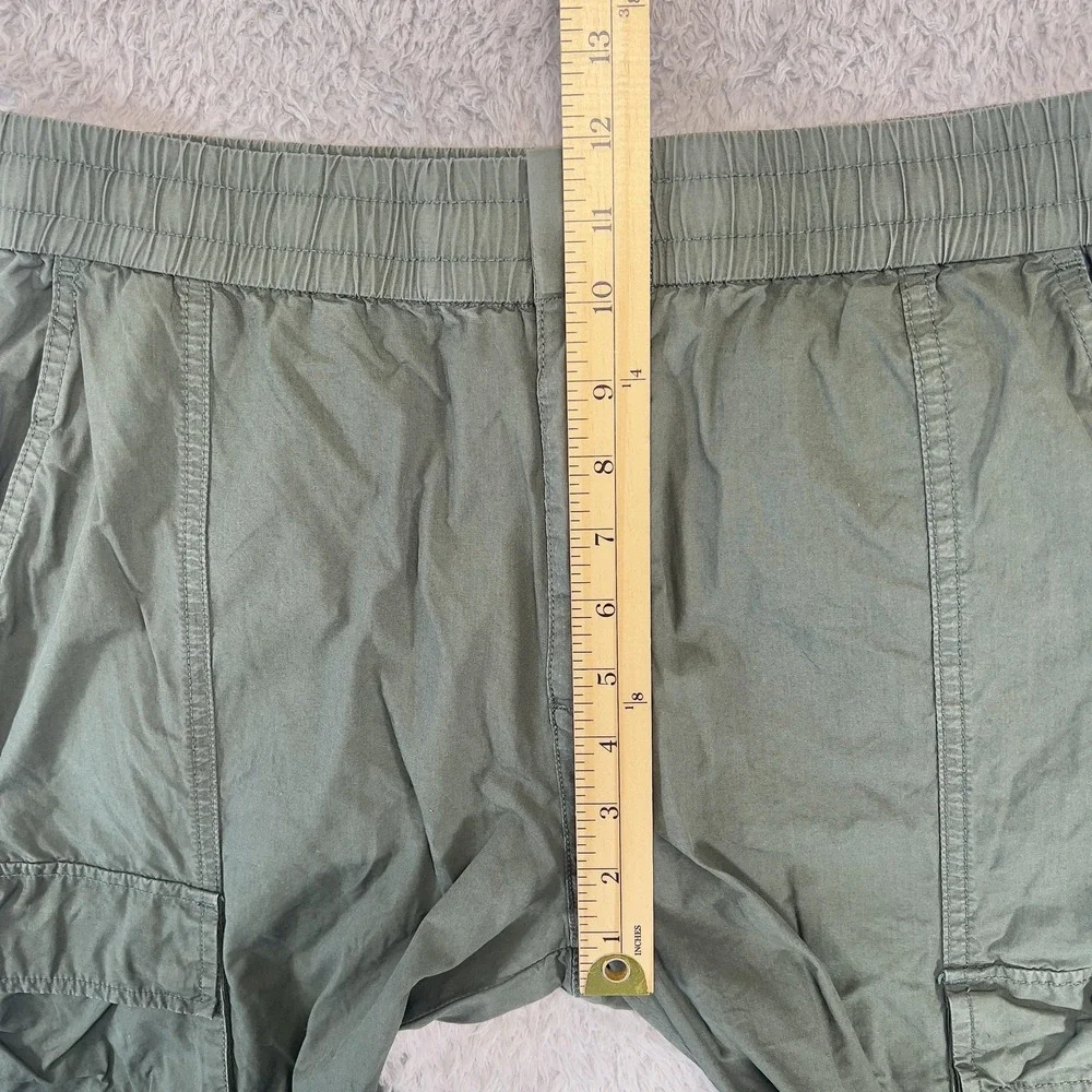 YoungLA Cargo Pants Mens M 32x29 Green Elastic Waist Lightweight Cotton Gorpcore